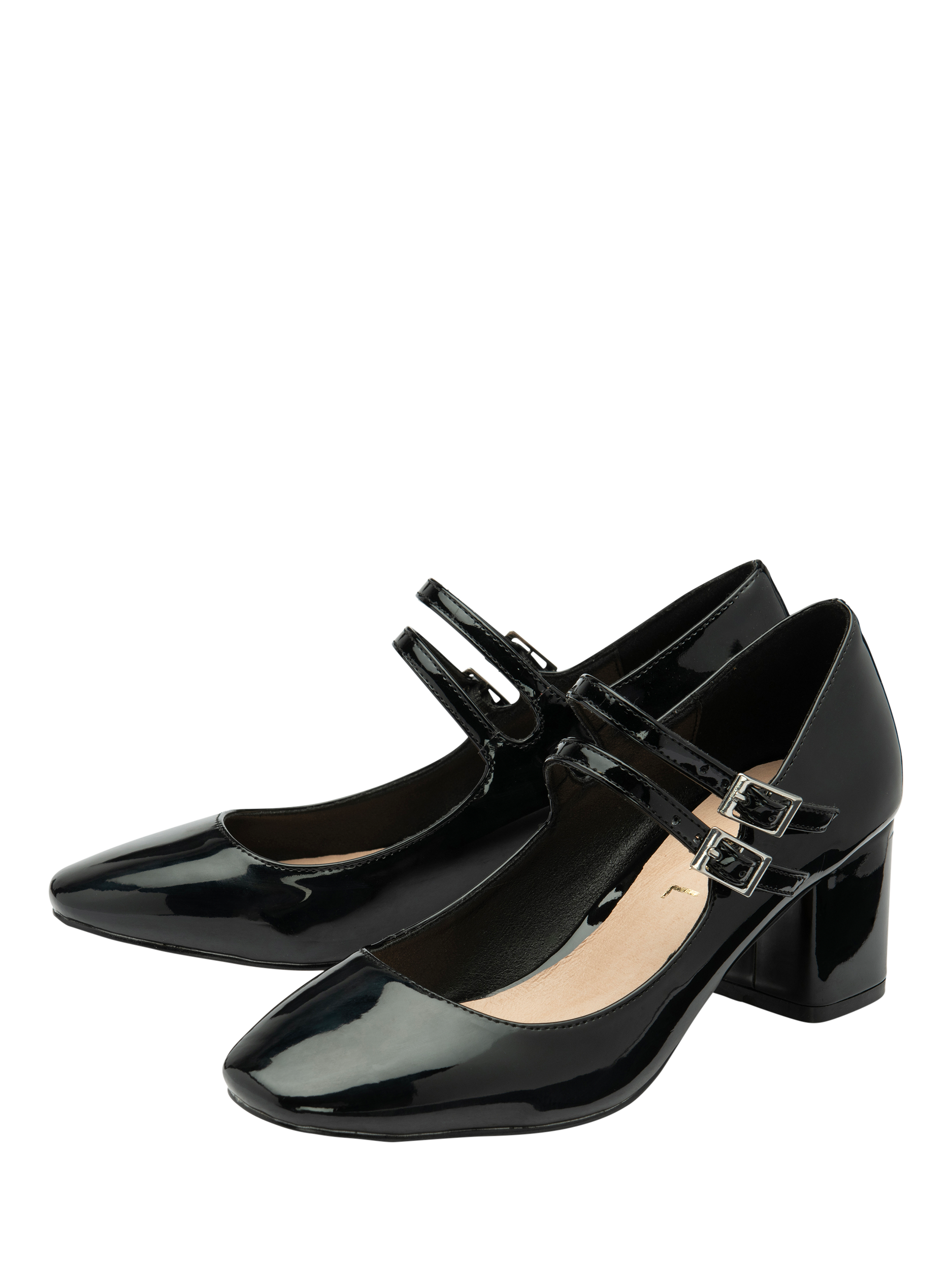 Product image 2 of 4, which shows Ravel Howth Patent Heeled Mary Janes, Black, 4
