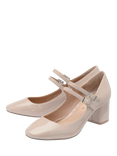 Ravel Howth Patent Heeled Mary Janes, Nude