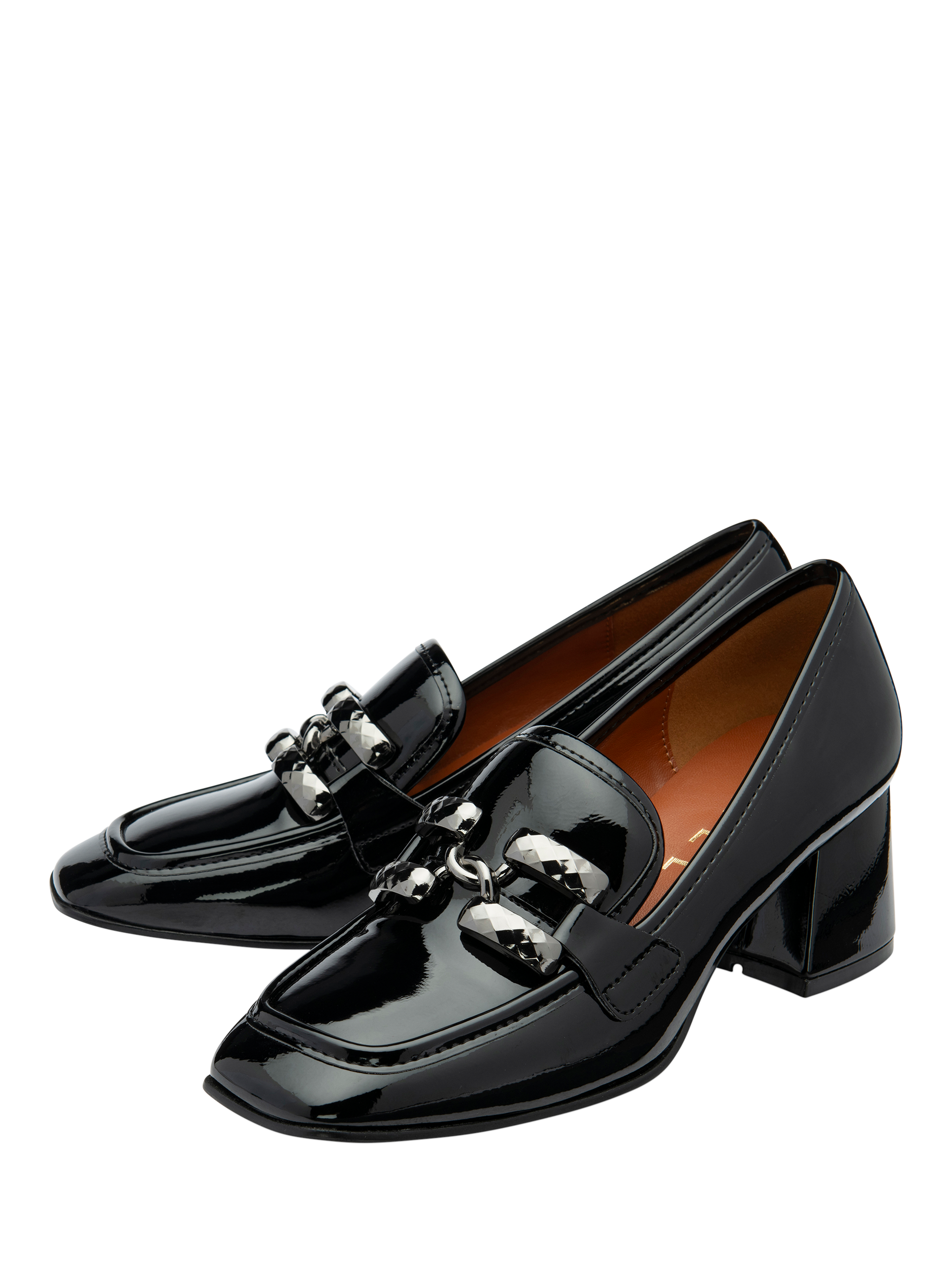 Link detail patent leather loafers online