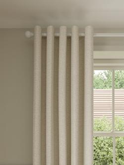 John Lewis Textured Boucle Pair Lined Eyelet Curtains, Marshmallow