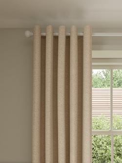 John Lewis Textured Boucle Pair Lined Eyelet Curtains, Putty