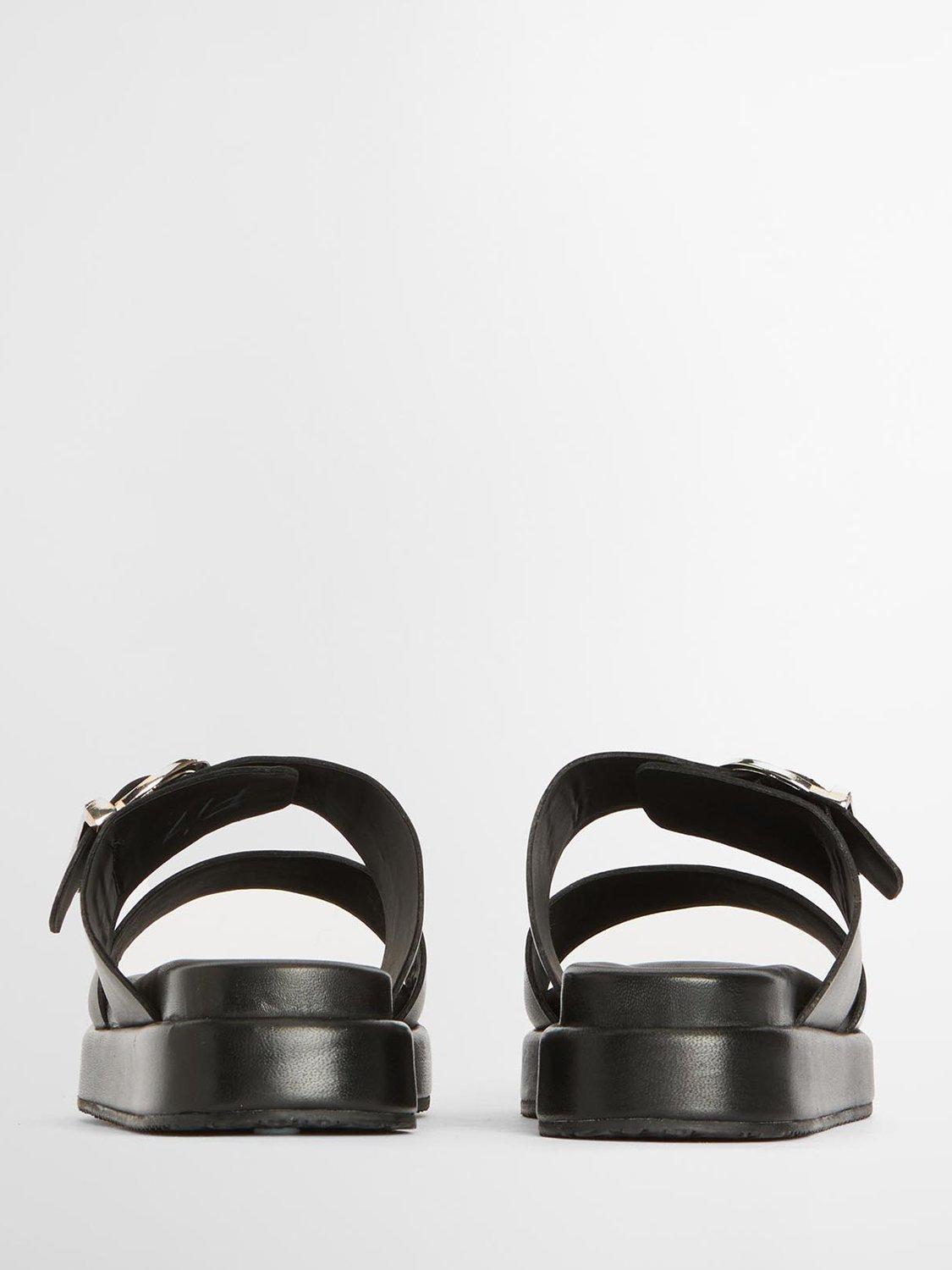 Product image 3 of 7, which shows Barbour Adele Leather Slider Sandals, Black, 5