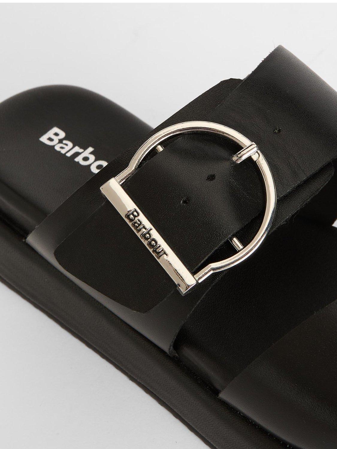Product image 6 of 7, which shows Barbour Adele Leather Slider Sandals, Black, 5