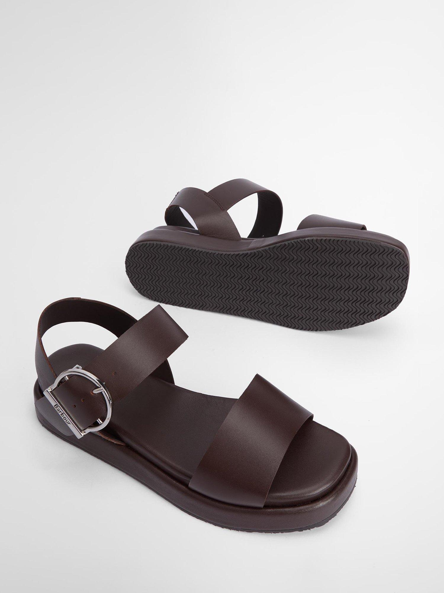 Product image 5 of 5, which shows Barbour Erin Leather Chunky Sandals, Dark Brown, 7