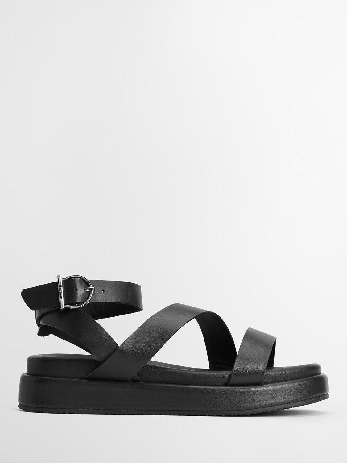Product image 1 of 5, which shows Barbour Ivy Leather Chunky Sandals, Black, 8