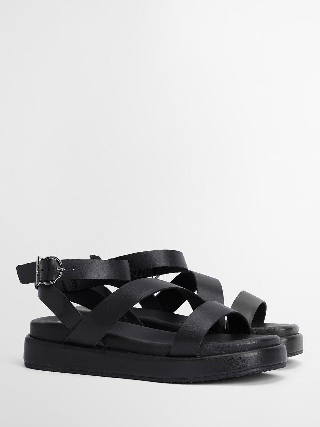 Product image 2 of 5, which shows Barbour Ivy Leather Chunky Sandals, Black, 8