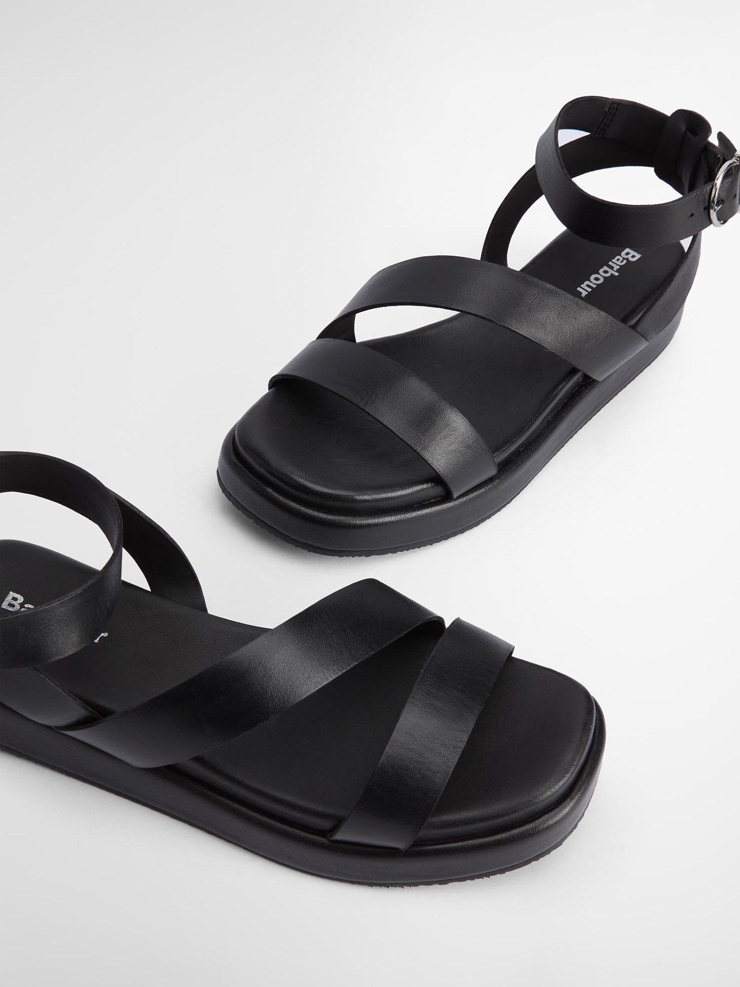 Product image 4 of 5, which shows Barbour Ivy Leather Chunky Sandals, Black, 8