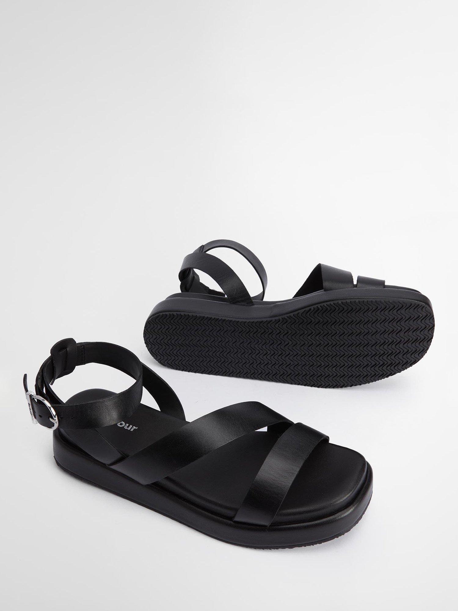 Product image 5 of 5, which shows Barbour Ivy Leather Chunky Sandals, Black, 8