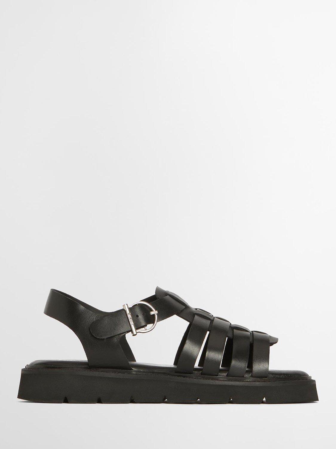 Barbour Otterburn Leather Fisherman Sandals, Black