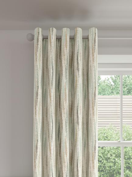 John Lewis Mica Weave Pair Lined Eyelet Curtains, Gold, Gold