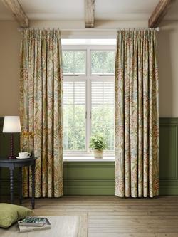 John Lewis Wildflower Weave Pair Lined Pencil Pleat Curtains, Multi - view 2, Multi