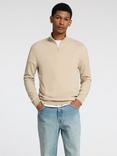 Selected Half-Zip Jersey Top, Oatmeal Melange