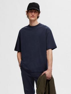 Selected Oscar Loose Fit T-Shirt, Sky Captain, Sky Captain