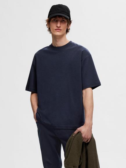 Selected Oscar Loose Fit T-Shirt, Sky Captain, Sky Captain