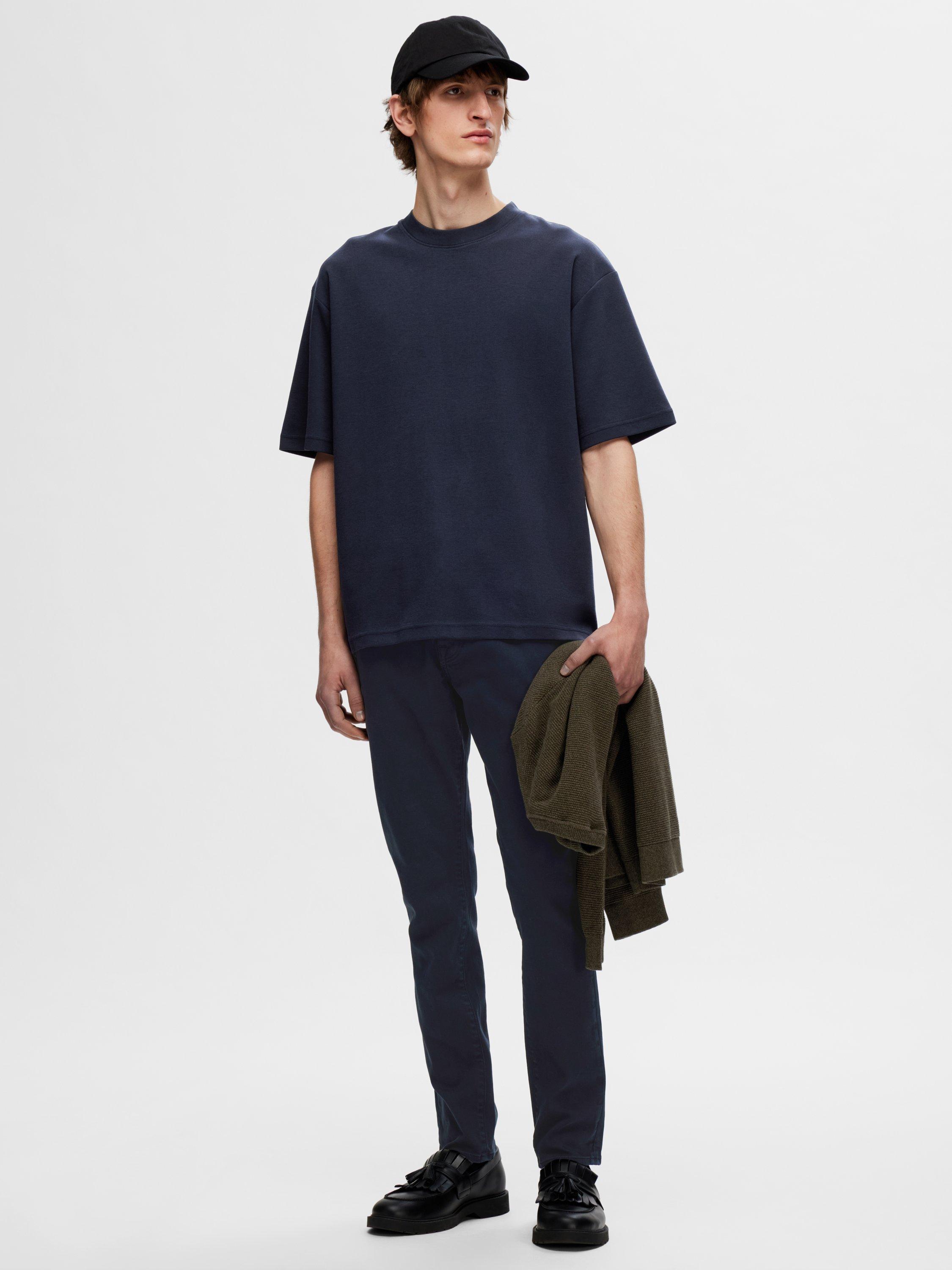 Product image 2 of 6, which shows Selected Oscar Loose Fit T-Shirt, Sky Captain, S