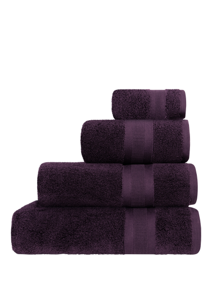 Jasper Conran London Zero Twist Cotton Fast Drying Towel, Aubergine