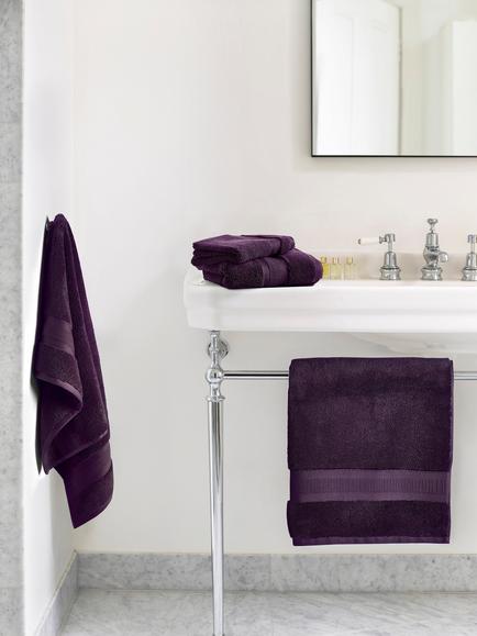 Jasper Conran London Zero Twist Cotton Fast Drying Towel - view 2, Aubergine