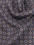 Reiss Salerno Silk Medallion Pocket Square, Navy/Chocolate