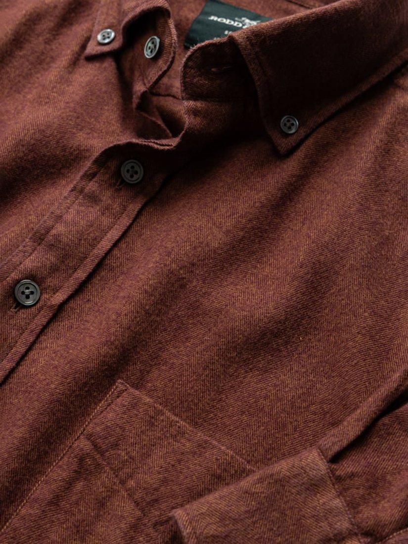 Product image 6 of 6, which shows Rodd & Gunn Barrhill Brushed Cotton Slim Fit Long Sleeves Shirt, Rust, M