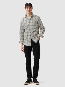 Rodd & Gunn Brookdale Check Slim Fit Corduroy Cotton Shirt - view 2, Charcoal/White