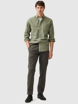 Rodd & Gunn Featherston Plain Cotton Slim Fit Long Sleeve Shirt - view 2, Hemlock