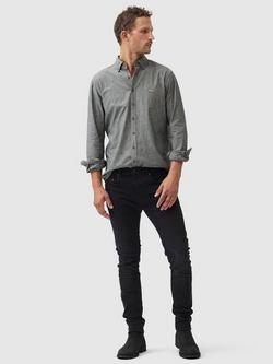 Rodd & Gunn Kirklands Chambray Cotton Button Down Regular Fit Long Sleeve Shirt - view 2, Ash