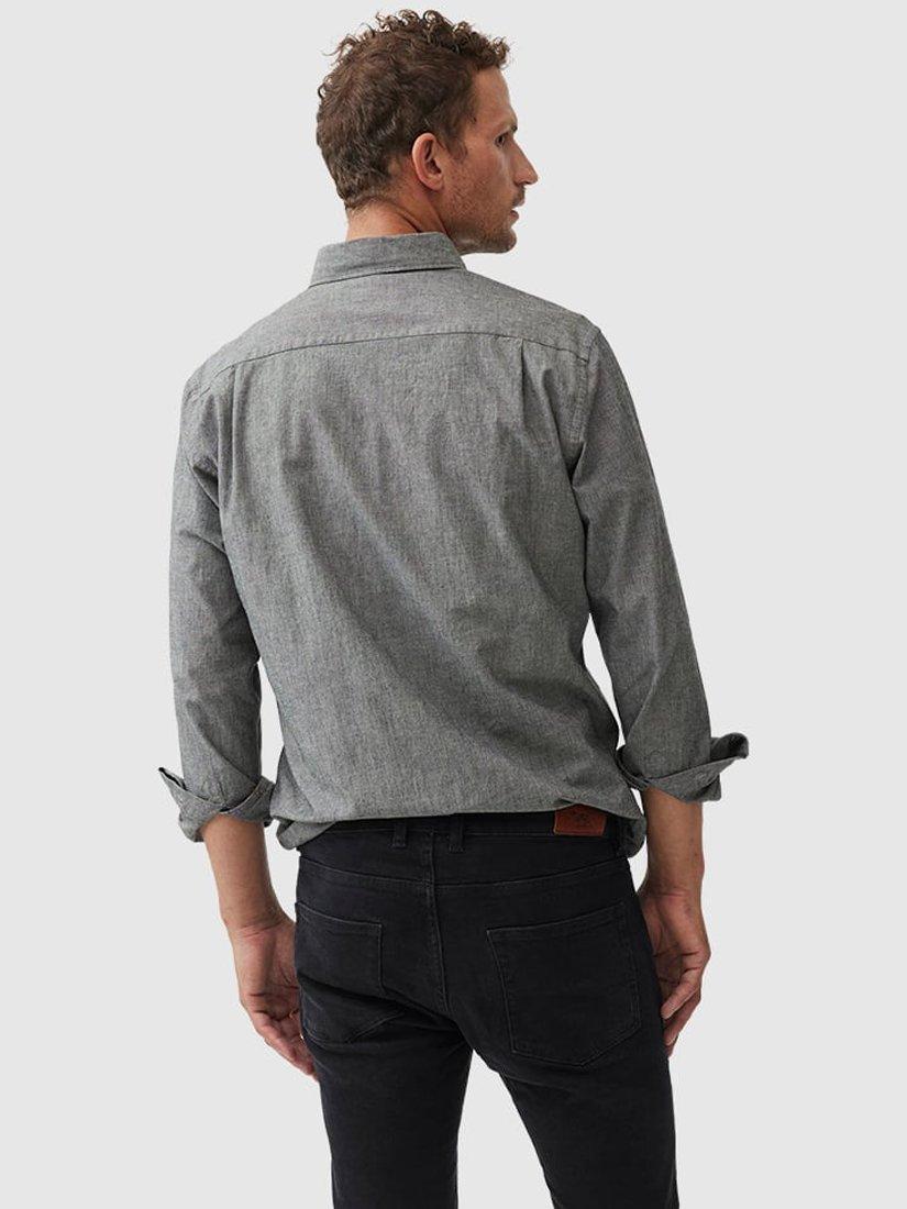 Product image 3 of 5, which shows Rodd & Gunn Kirklands Chambray Cotton Button Down Regular Fit Long Sleeve Shirt, Ash, XS