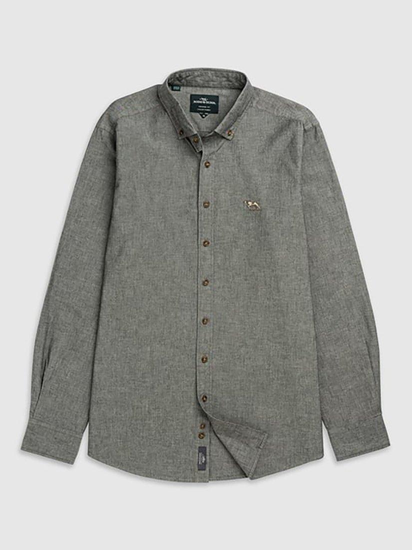 Product image 4 of 5, which shows Rodd & Gunn Kirklands Chambray Cotton Button Down Regular Fit Long Sleeve Shirt, Ash, XS
