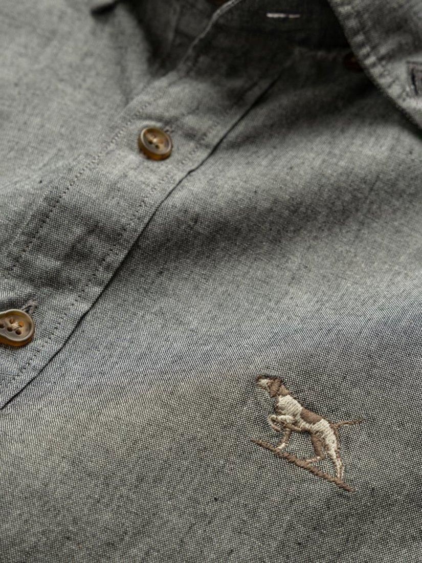Product image 5 of 5, which shows Rodd & Gunn Kirklands Chambray Cotton Button Down Regular Fit Long Sleeve Shirt, Ash, XS