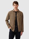 Rodd & Gunn Linfield Check Cotton Regular Fit Long Sleeve Overshirt, Bran