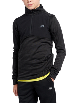 New Balance Kids' Heat Grid Quarter Zip Top, Nb Caviar, Nb Caviar