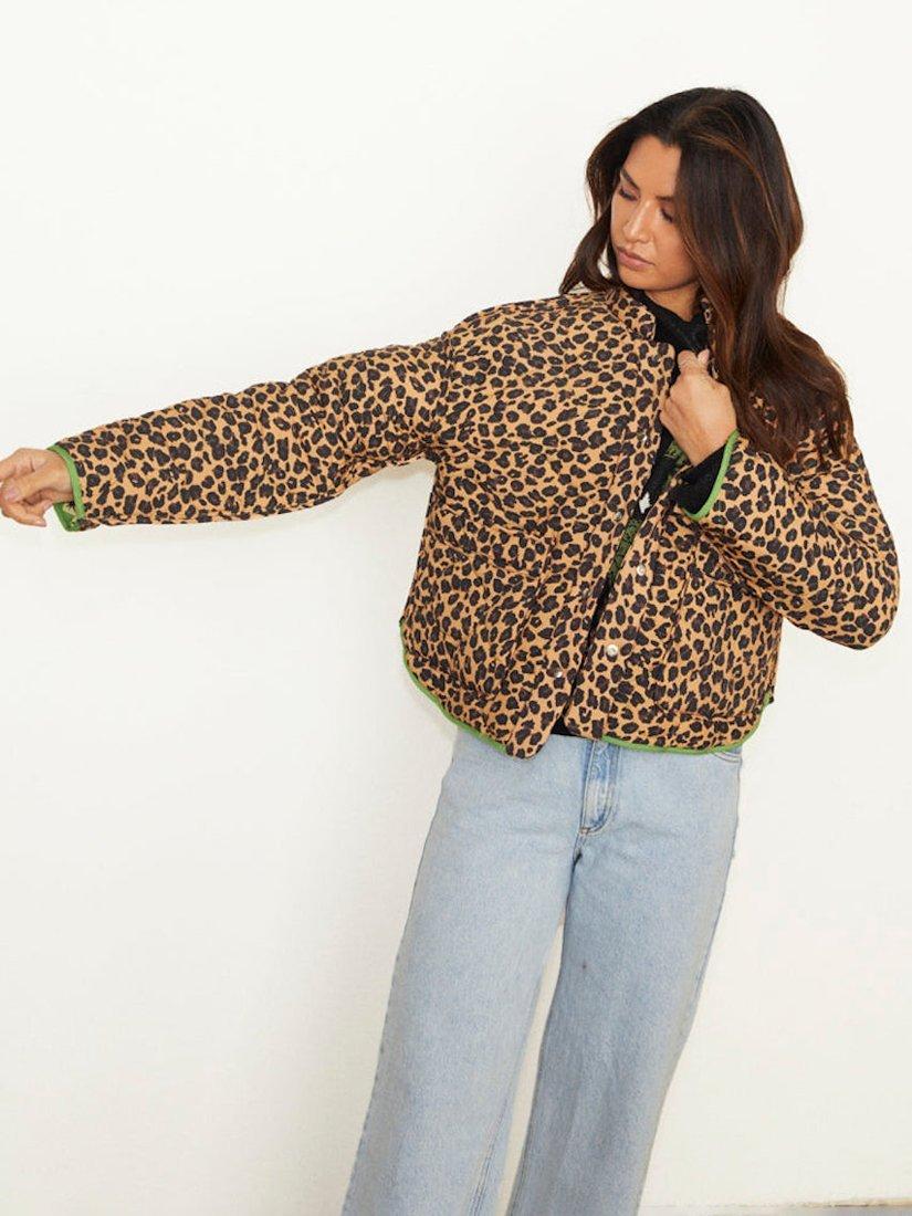 Product image 8 of 11, which shows Never Fully Dressed Wild Jungle Quilted Jacket, Green, S