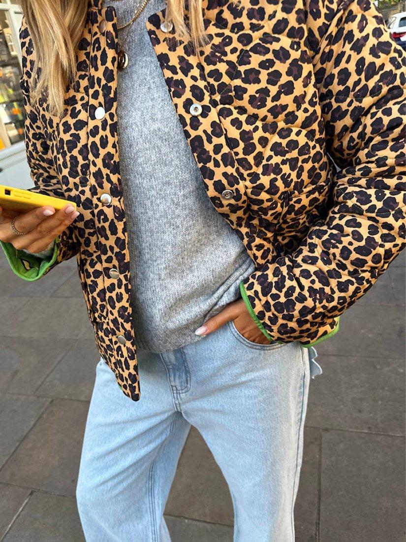 Product image 11 of 11, which shows Never Fully Dressed Wild Jungle Quilted Jacket, Green, S