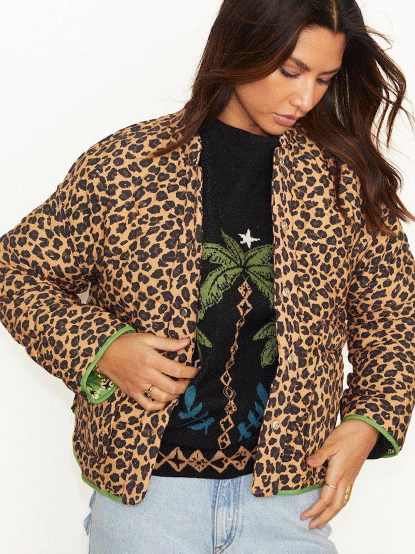 Product image 2 of 11, which shows Never Fully Dressed Wild Jungle Quilted Jacket, Green, S