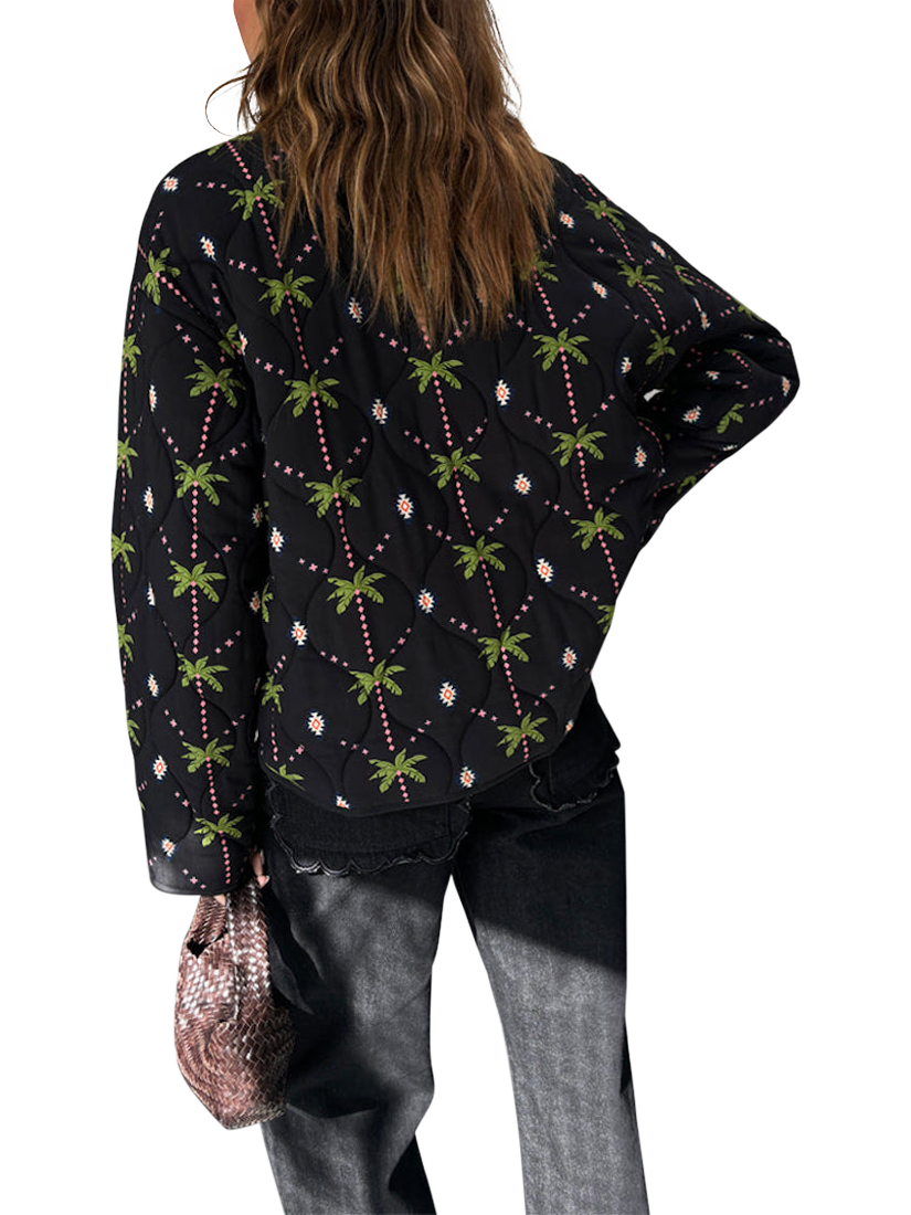 Product image 5 of 6, which shows Never Fully Dressed Havana Reversible Quilted Jacket, Pink, S