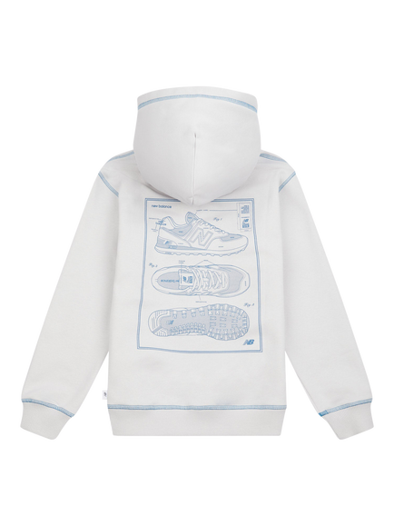 New Balance Kids' 574 Diagram Hoodie, Grey Matter - view 2, Grey Matter