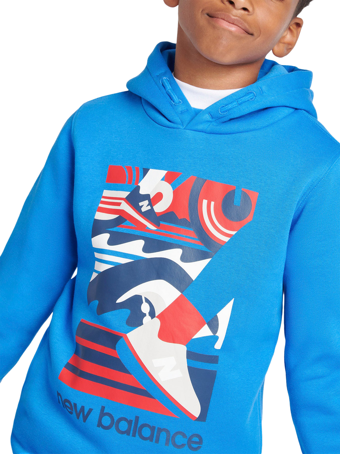 Product image 4 of 9, which shows New Balance Kids' Greatest Hits Graphic Hoodie, Blue Oasis, 7-8 years