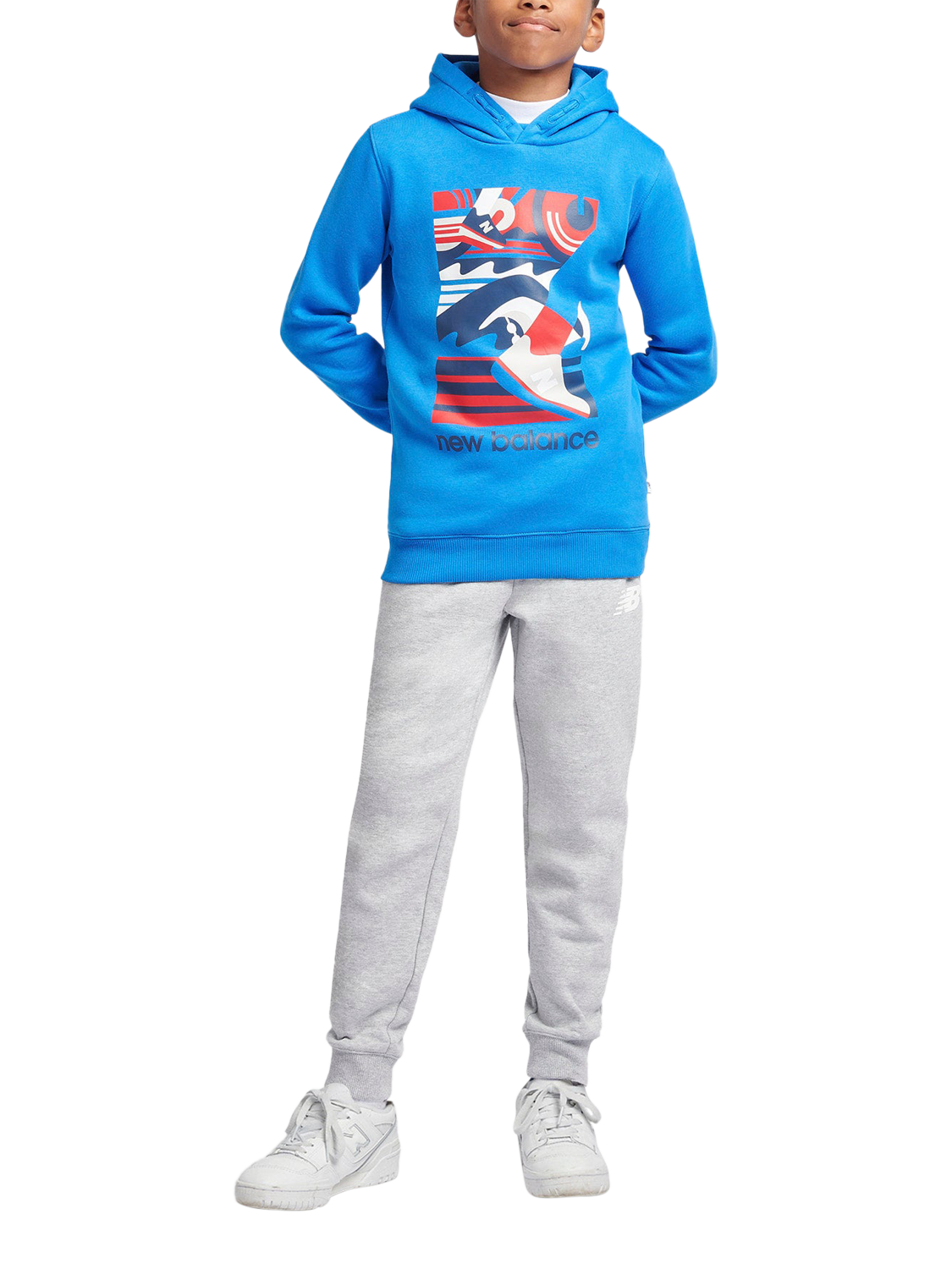 Product image 6 of 9, which shows New Balance Kids' Greatest Hits Graphic Hoodie, Blue Oasis, 7-8 years