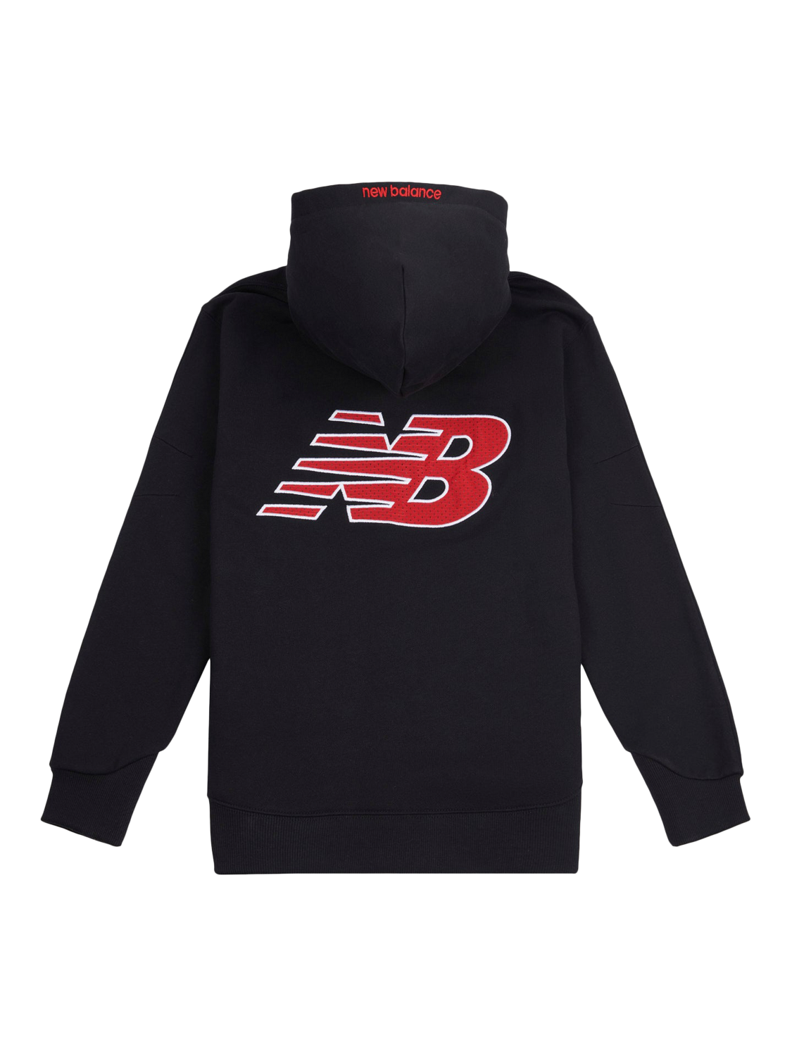 Product image 2 of 4, which shows New Balance Kids' Hoops Mesh Logo Hoodie, Caviar, 7-8 years
