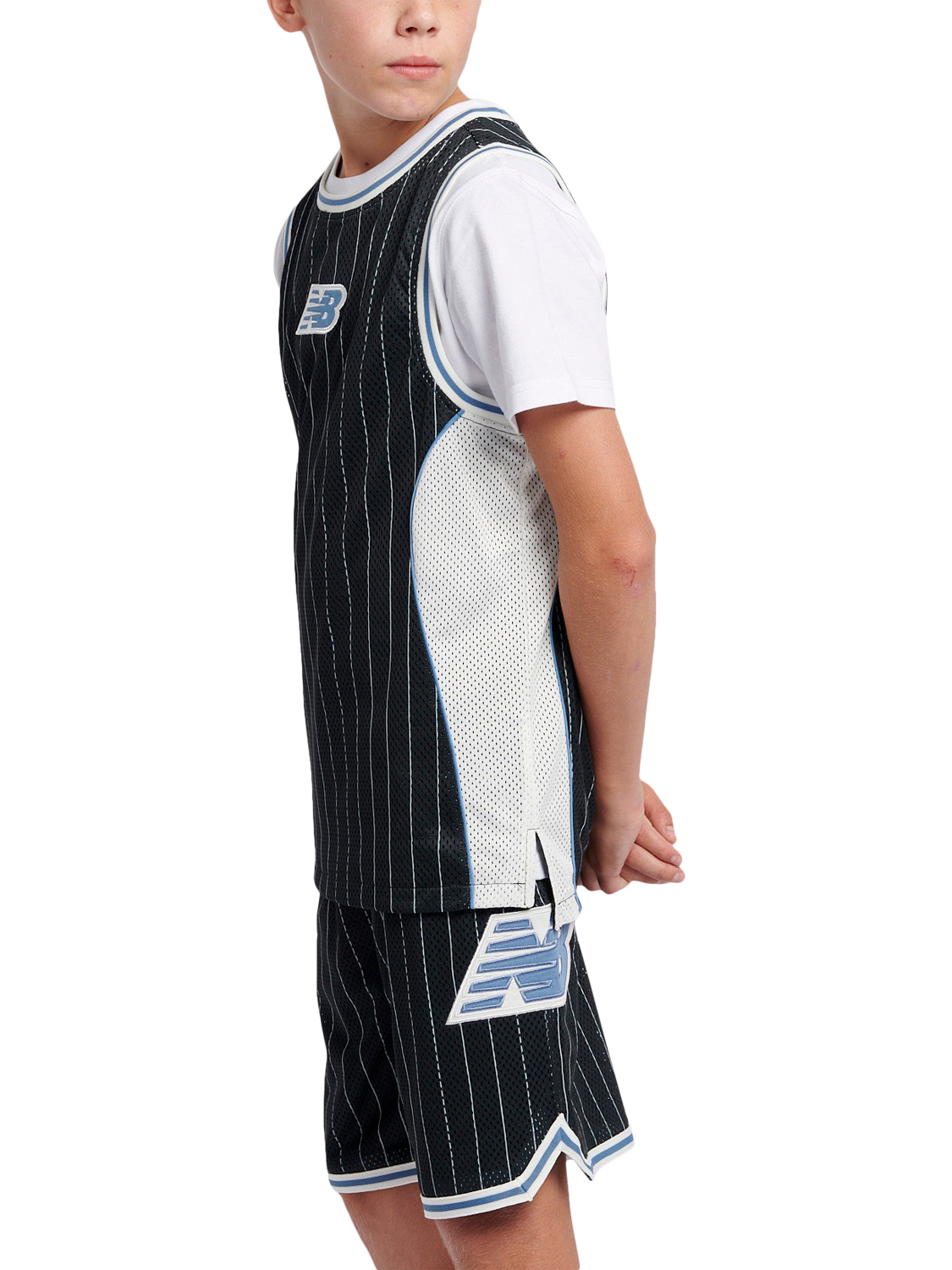 Product image 2 of 11, which shows New Balance Kids' Hoops Vest Top, Caviar, 7-8 years