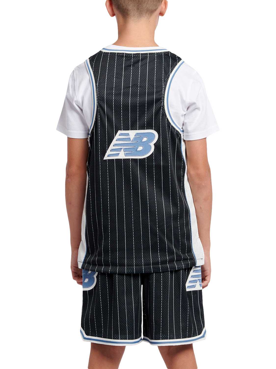 Product image 3 of 11, which shows New Balance Kids' Hoops Vest Top, Caviar, 7-8 years