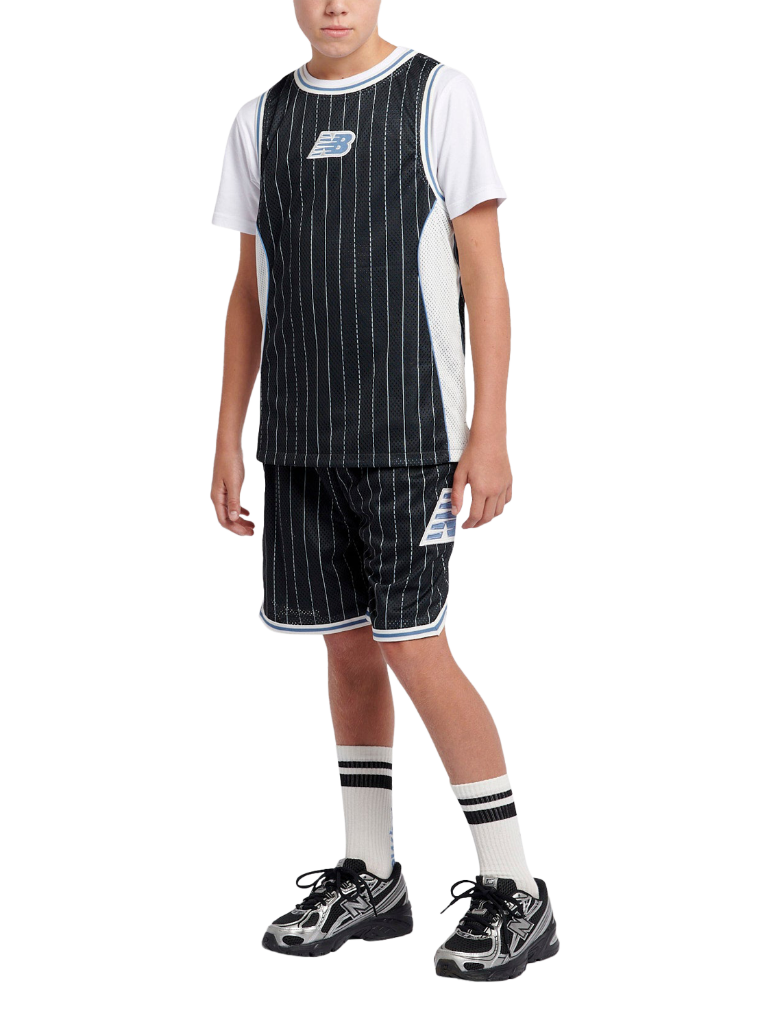 Product image 5 of 11, which shows New Balance Kids' Hoops Vest Top, Caviar, 7-8 years
