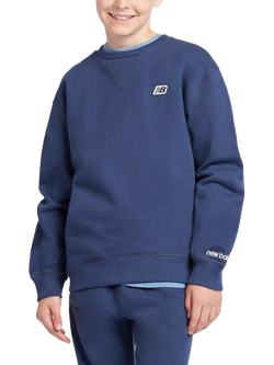 New Balance Kids' Premium Crew Neck Sweatshirt, Navy, Navy