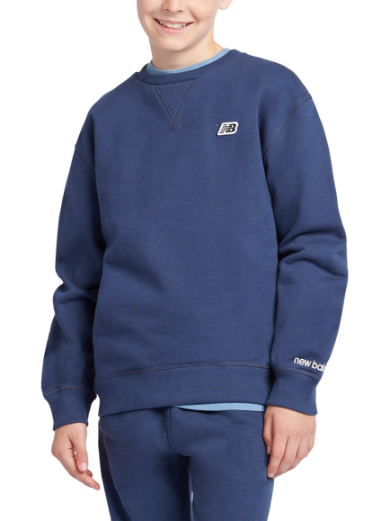 New Balance Kids' Premium Crew Neck Sweatshirt, Navy, Navy