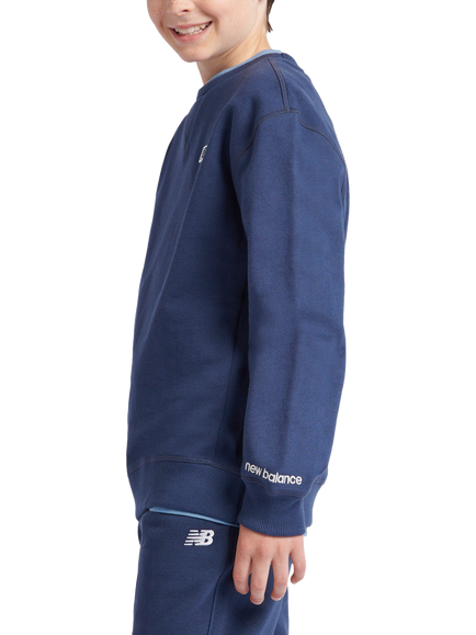New Balance Kids' Premium Crew Neck Sweatshirt, Navy - view 2, Navy