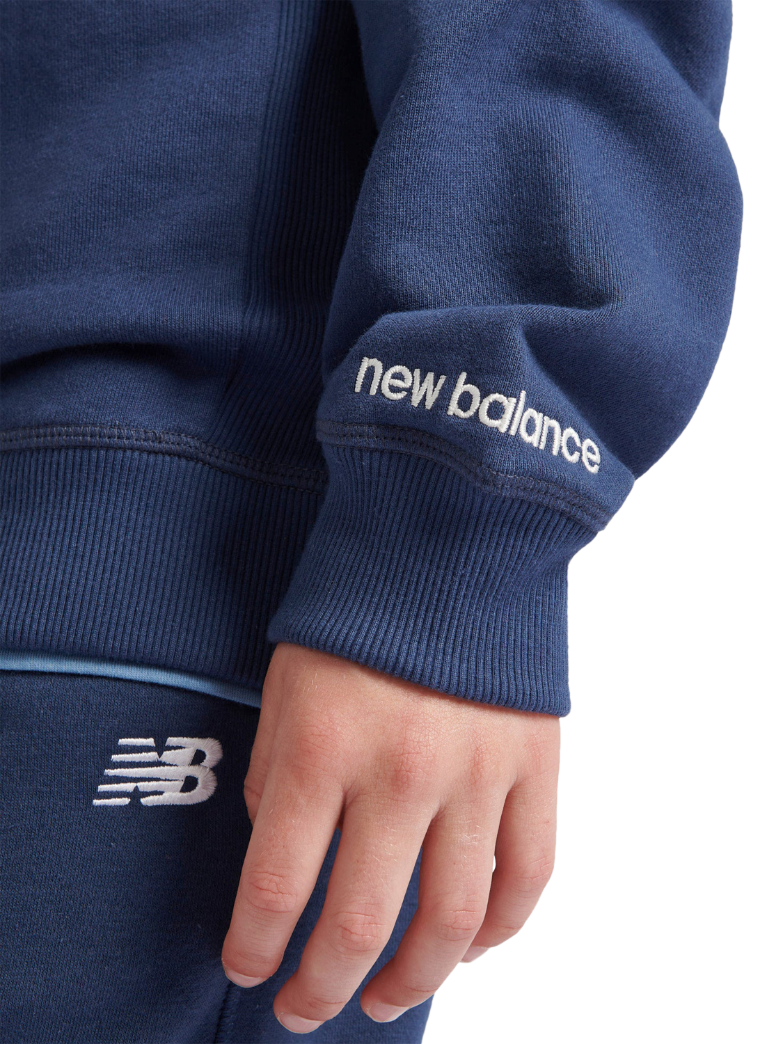 Product image 5 of 10, which shows New Balance Kids' Premium Crew Neck Sweatshirt, Navy, 7-8 years