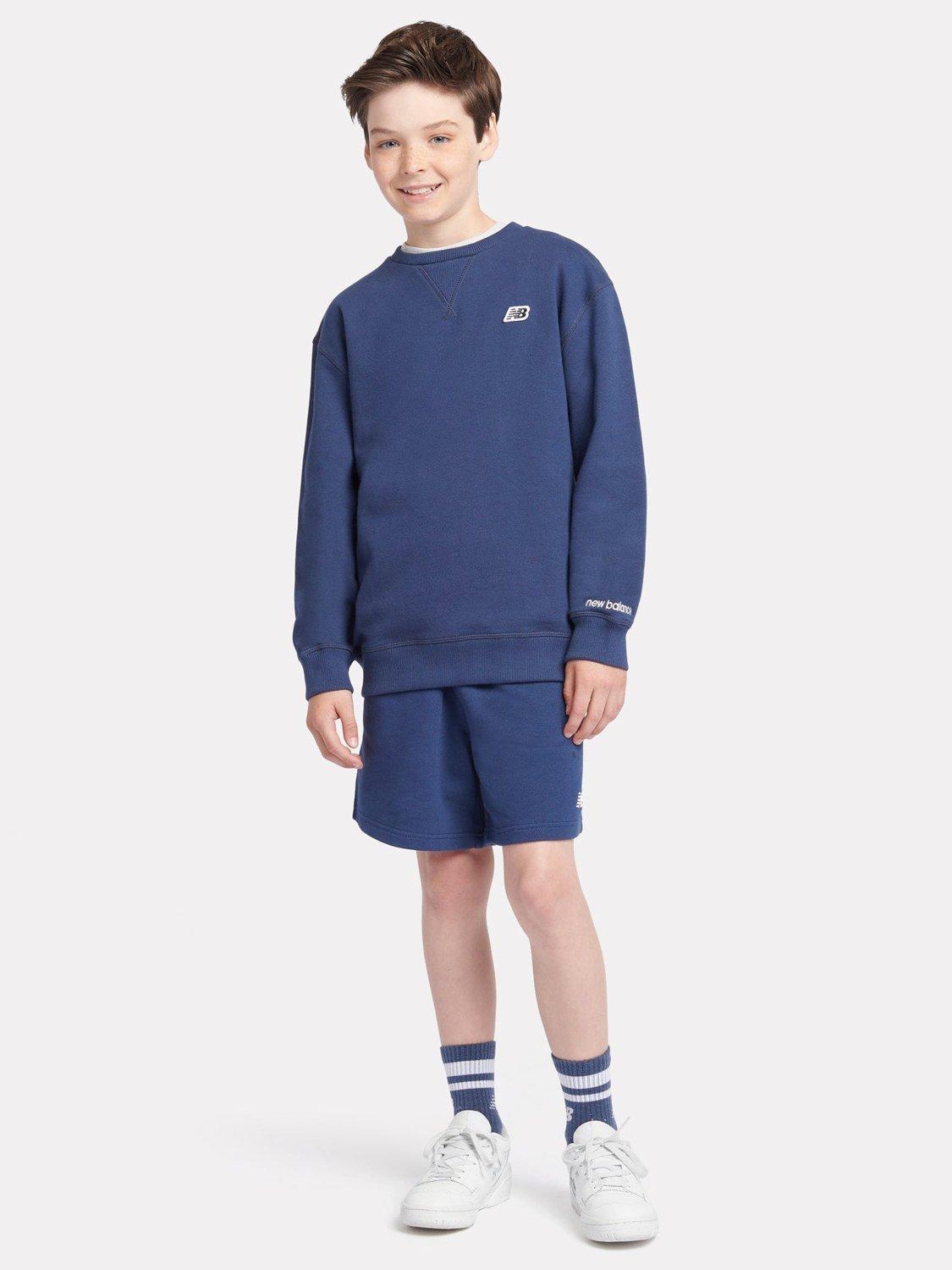 Product image 7 of 10, which shows New Balance Kids' Premium Crew Neck Sweatshirt, Navy, 7-8 years