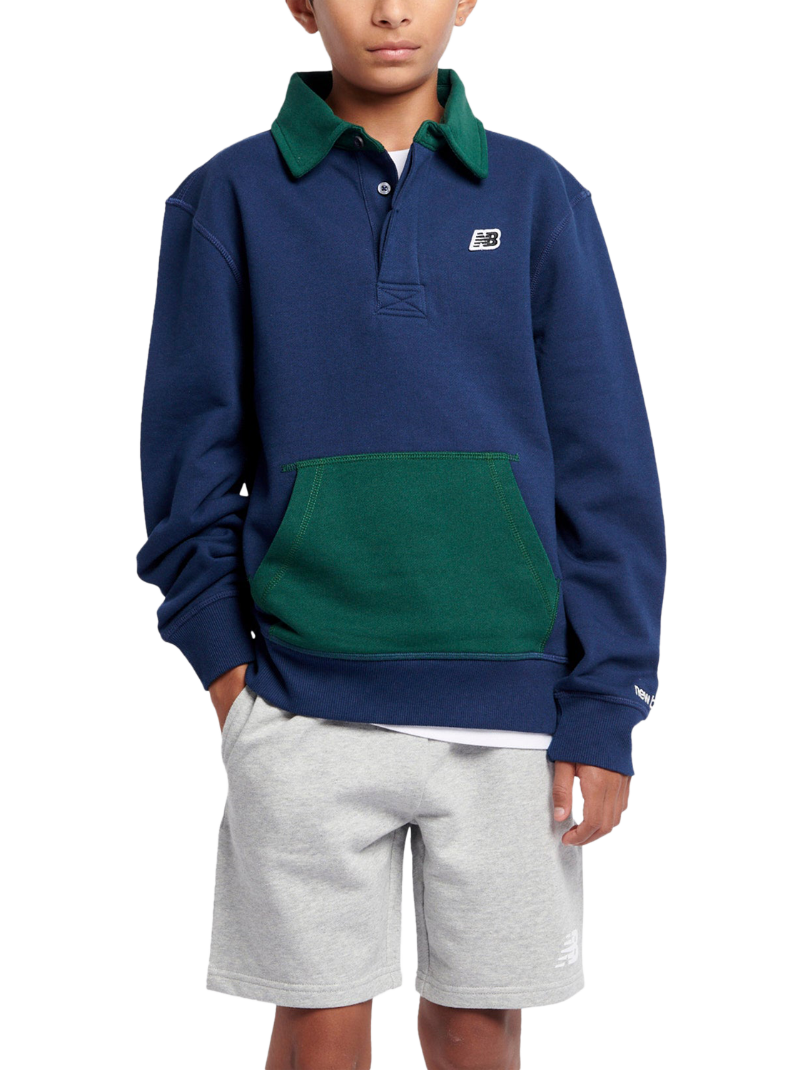 Product image 1 of 10, which shows New Balance Kids' Premium Rugby Shirt, Navy, 7-8 years
