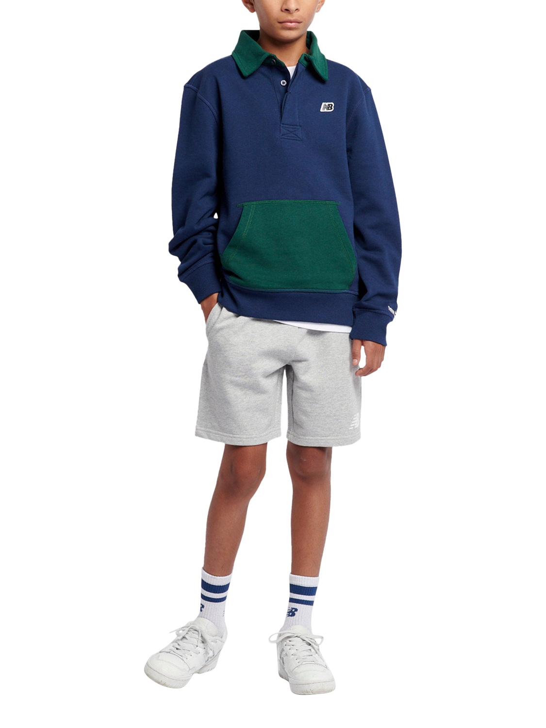 Product image 5 of 10, which shows New Balance Kids' Premium Rugby Shirt, Navy, 7-8 years