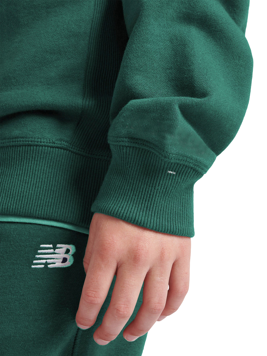 Product image 5 of 9, which shows New Balance Kids' Small Logo Sweatshirt, Nightwatch Green, 7-8 years